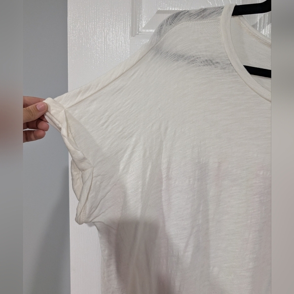 Torrid White Cotton Modal Slub + Clip Dot Print Fabric Mixed Dolman Tee Size 2 - Picture 4 of 10